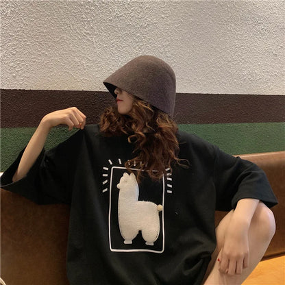 Baggy All-match T-shirts Women Casual Summer Korean Fashion