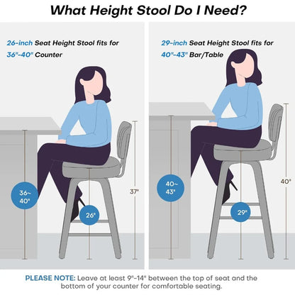 GUANGBAI Swivel Counter Height Bar Stools Set of 4
