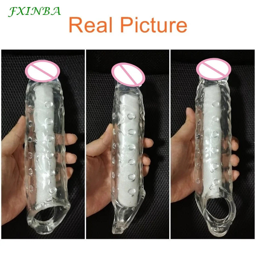 Realistic Penis Sleeve Extender huge Male Cock