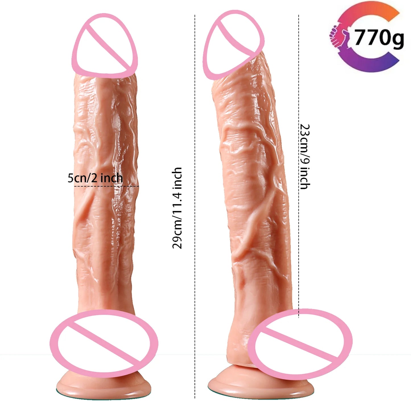Realistic G-Spot Dildo with Suction Cup Long Penis
