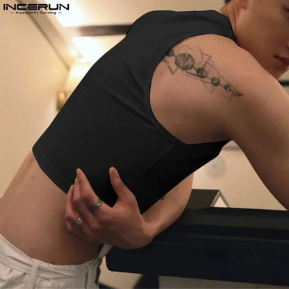 INCERUN Men's Tank Top - Casual Solid