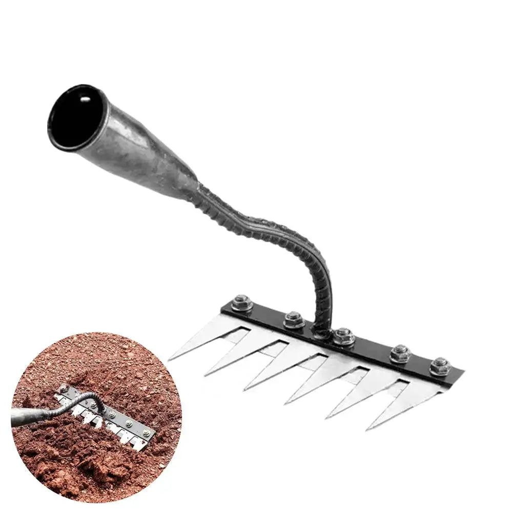 KITPIPI Carbon Steel Garden Rake