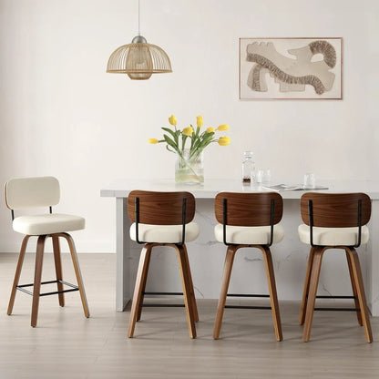 GUANGBAI Swivel Counter Height Bar Stools Set of 4
