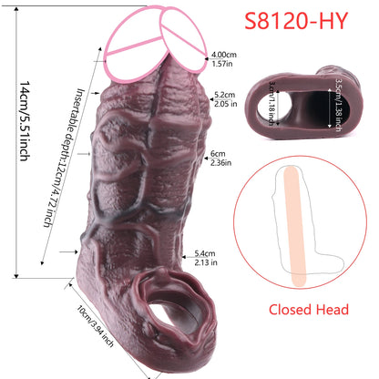 5 Styles Adult Men Penis Sleeve With Anti-drop Silicone Dick Extender