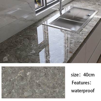 Kitchen living room waterproof and oil-proof sticker self-adhesive 40cm renovation marble thickened wallpaper wallpaper home