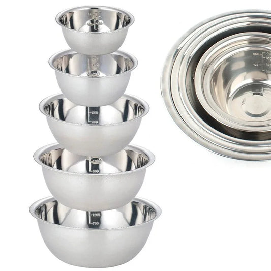 5pcs/Set Stainless Steel Mixing Bowls