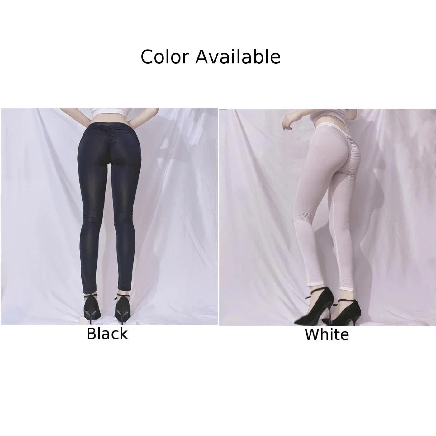 Women's High Waist Sheer Nylon Leggings
