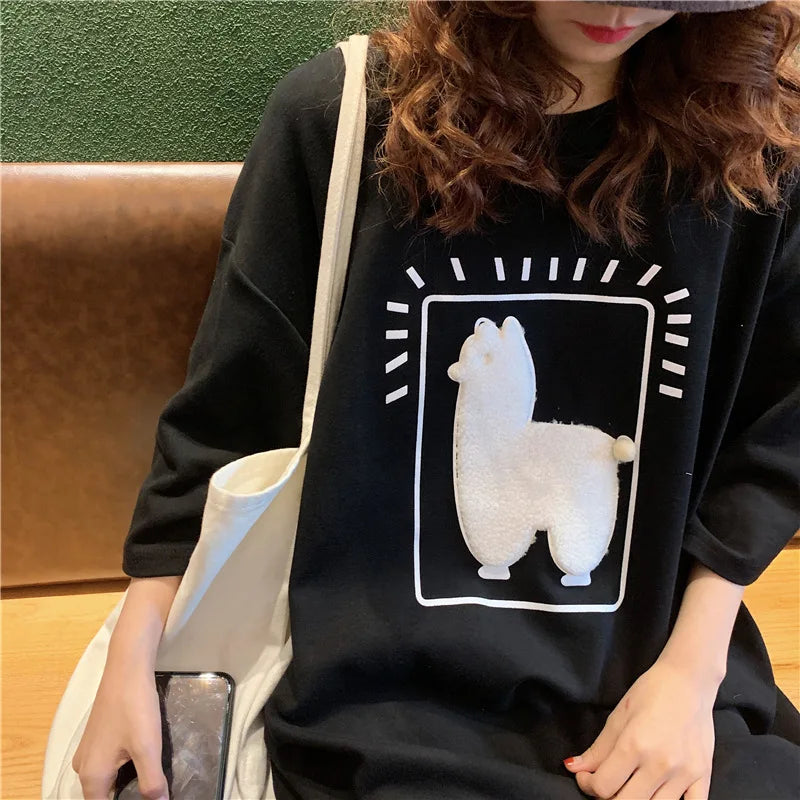 Baggy All-match T-shirts Women Casual Summer Korean Fashion