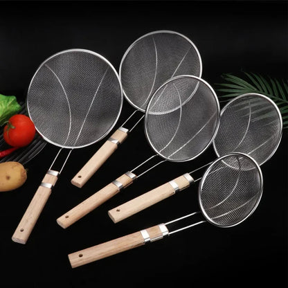 Multi Specification Stainless Steel Wooden Handle Mesh Colander