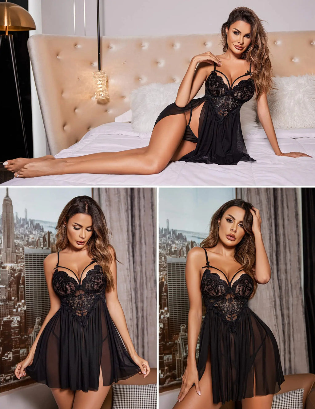 Elegant Lace Babydoll Nightgown