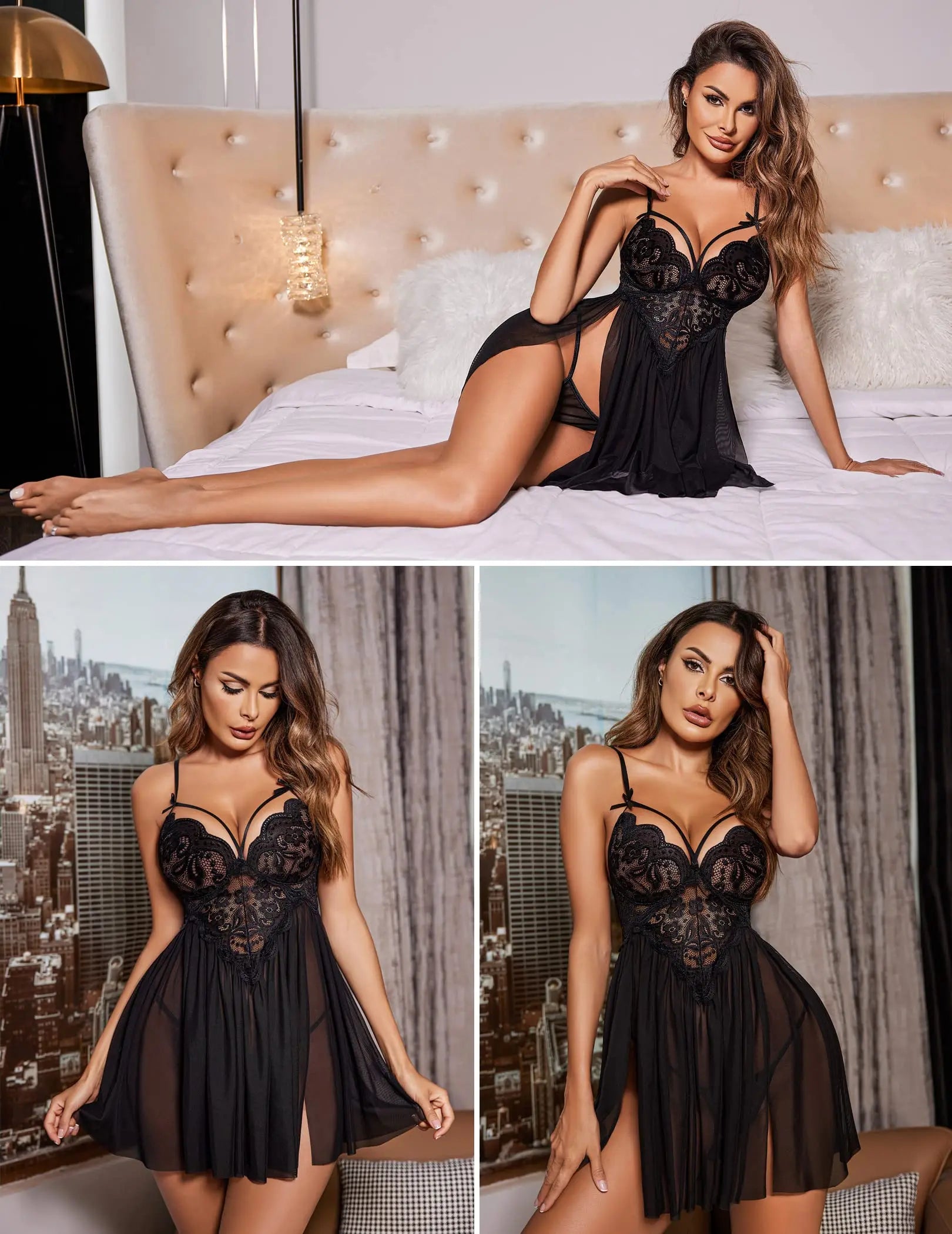 Elegant Lace Babydoll Nightgown