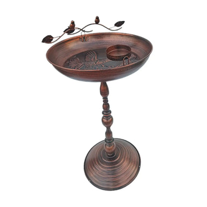 Outdoor Bird Bath - Iron Round Base Garden Feeder