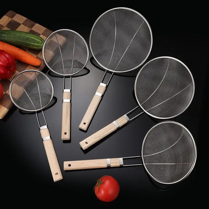 Multi Specification Stainless Steel Wooden Handle Mesh Colander