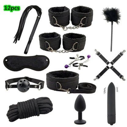 Sex Products BDSM Bondage Set Handcuffs Anal plug Tail