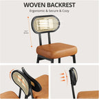 GUANGBAI Rattan Back Bar Stools GUANGBAI