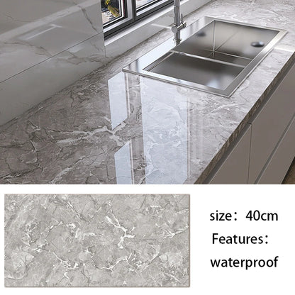 Kitchen living room waterproof and oil-proof sticker self-adhesive 40cm renovation marble thickened wallpaper wallpaper home