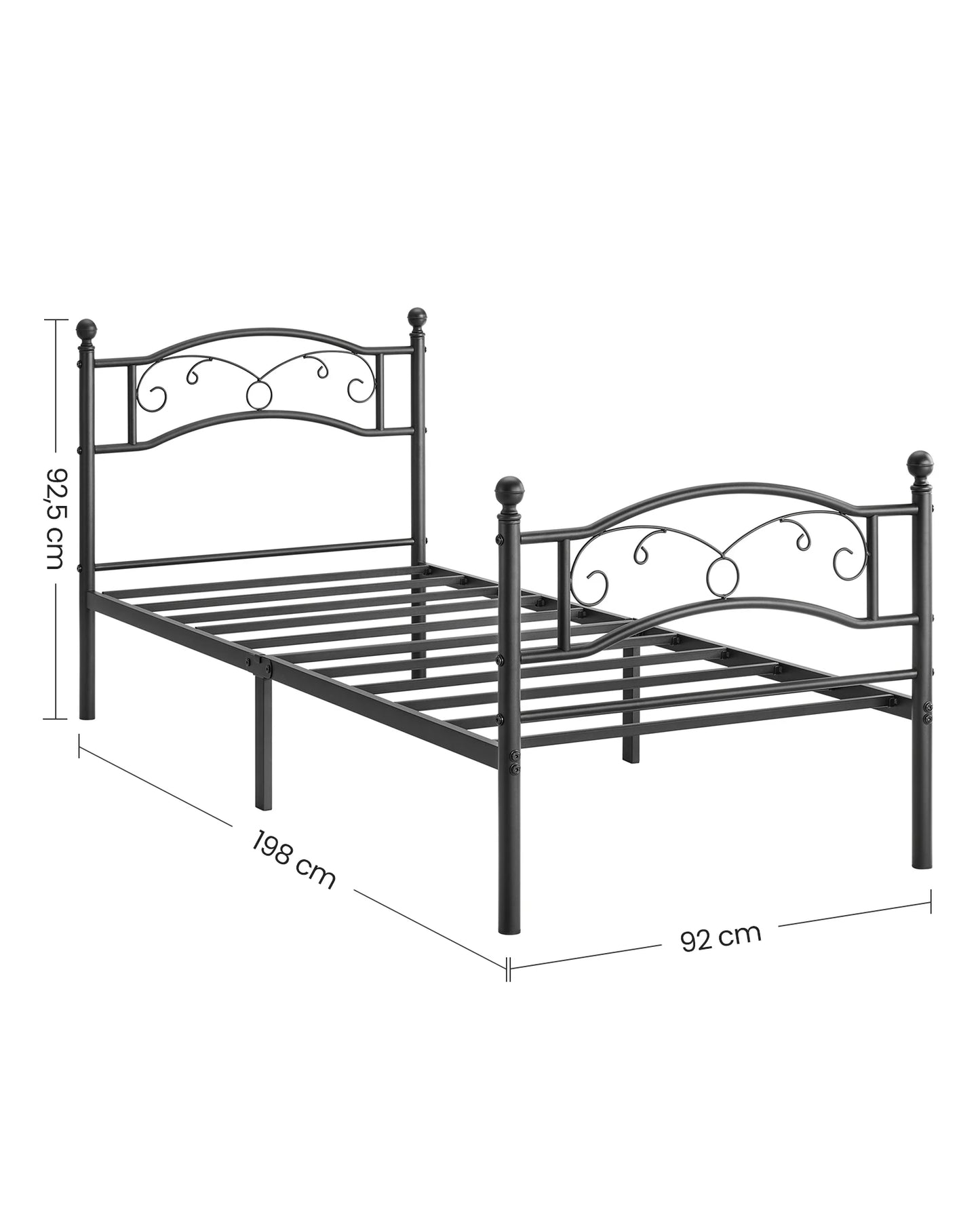 VASAGLE Metal Single Bed