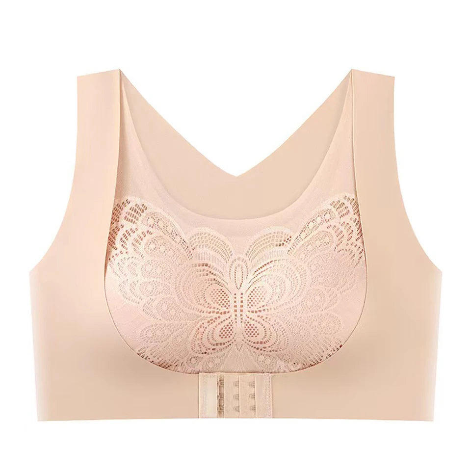 Seamless Push-Up Padded Bra with Lace Detail