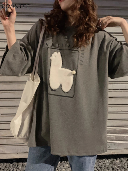 Baggy All-match T-shirts Women Casual Summer Korean Fashion