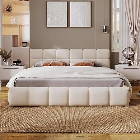 DAFIFY Checkerboard Headboard Bed Frame