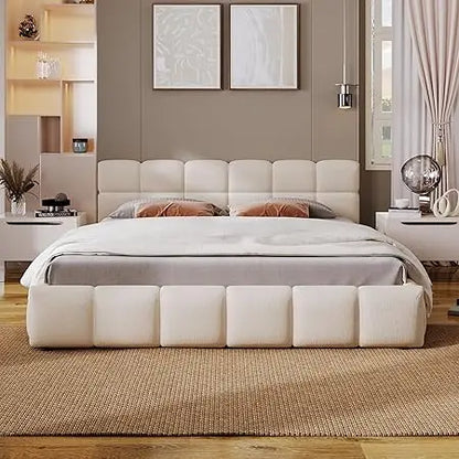 DAFIFY Checkerboard Headboard Bed Frame