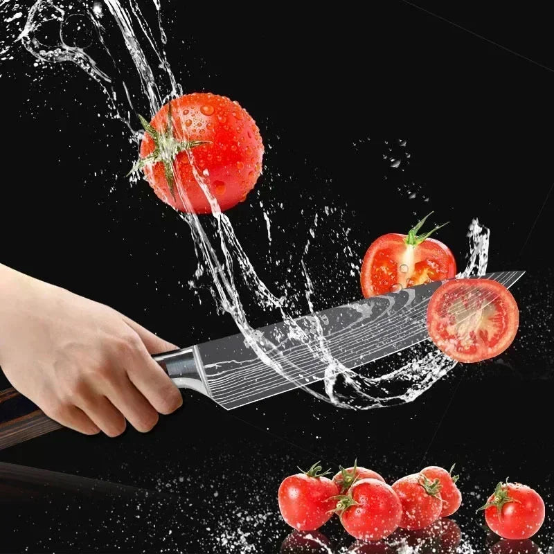 Laser Damascus Kitchen Knife