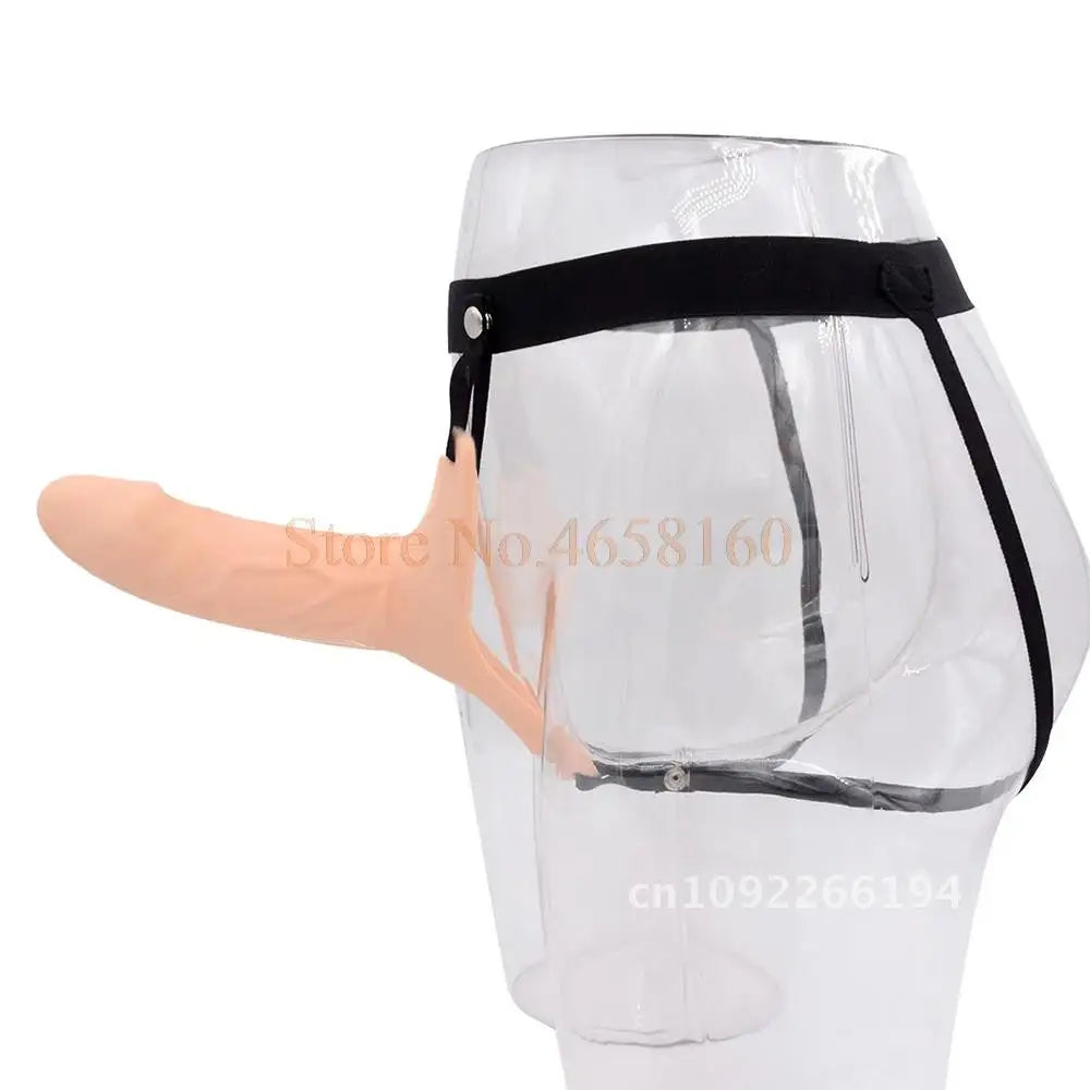 Full Silicone Strappy Hollow Penis Extender Strapon Dildo