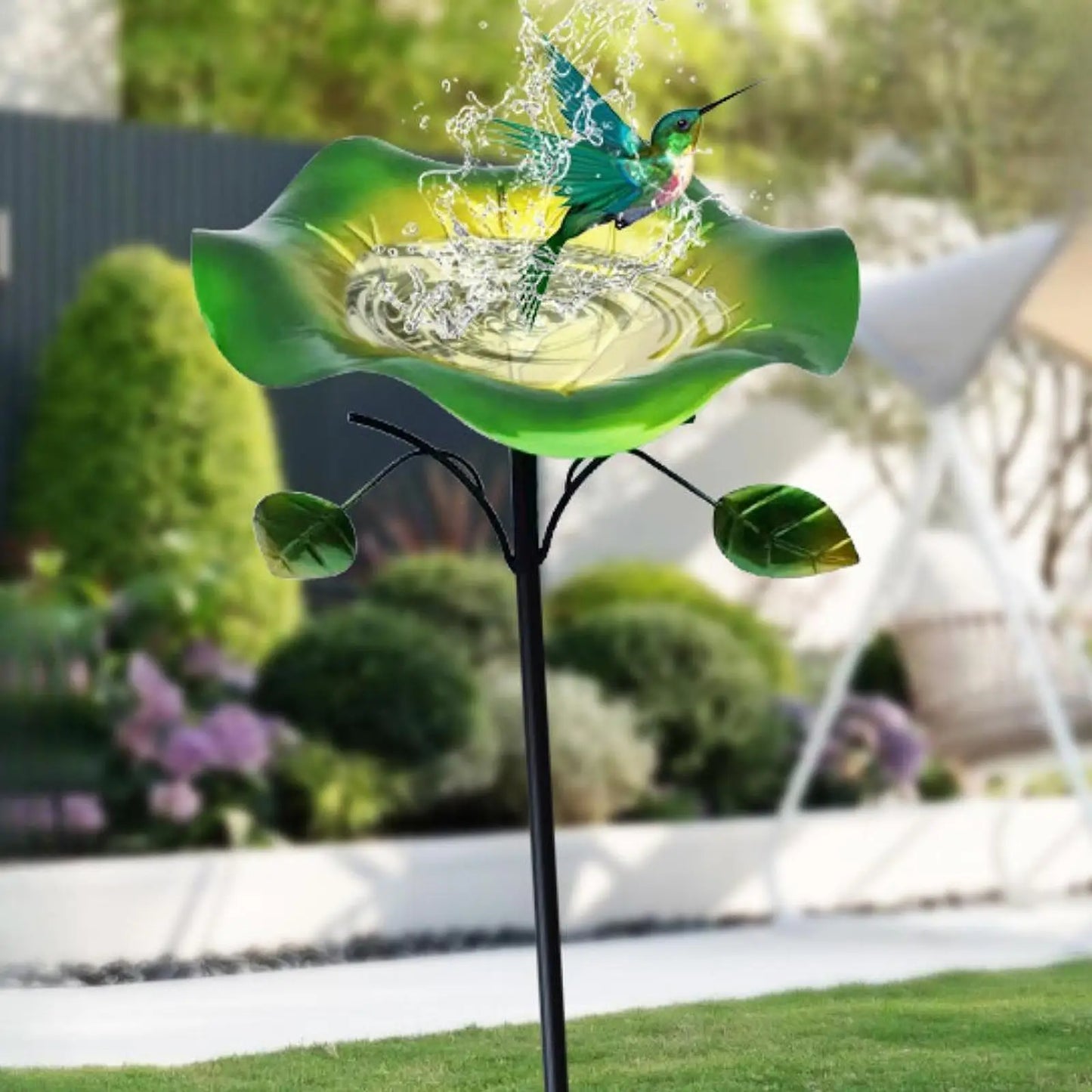 Metal Bird Bath - Vintage 5-Prong Base Iron Pedestal