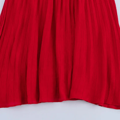 HXAO Women's Red Knit Dress - Sleeveless Summer Ankle-Length