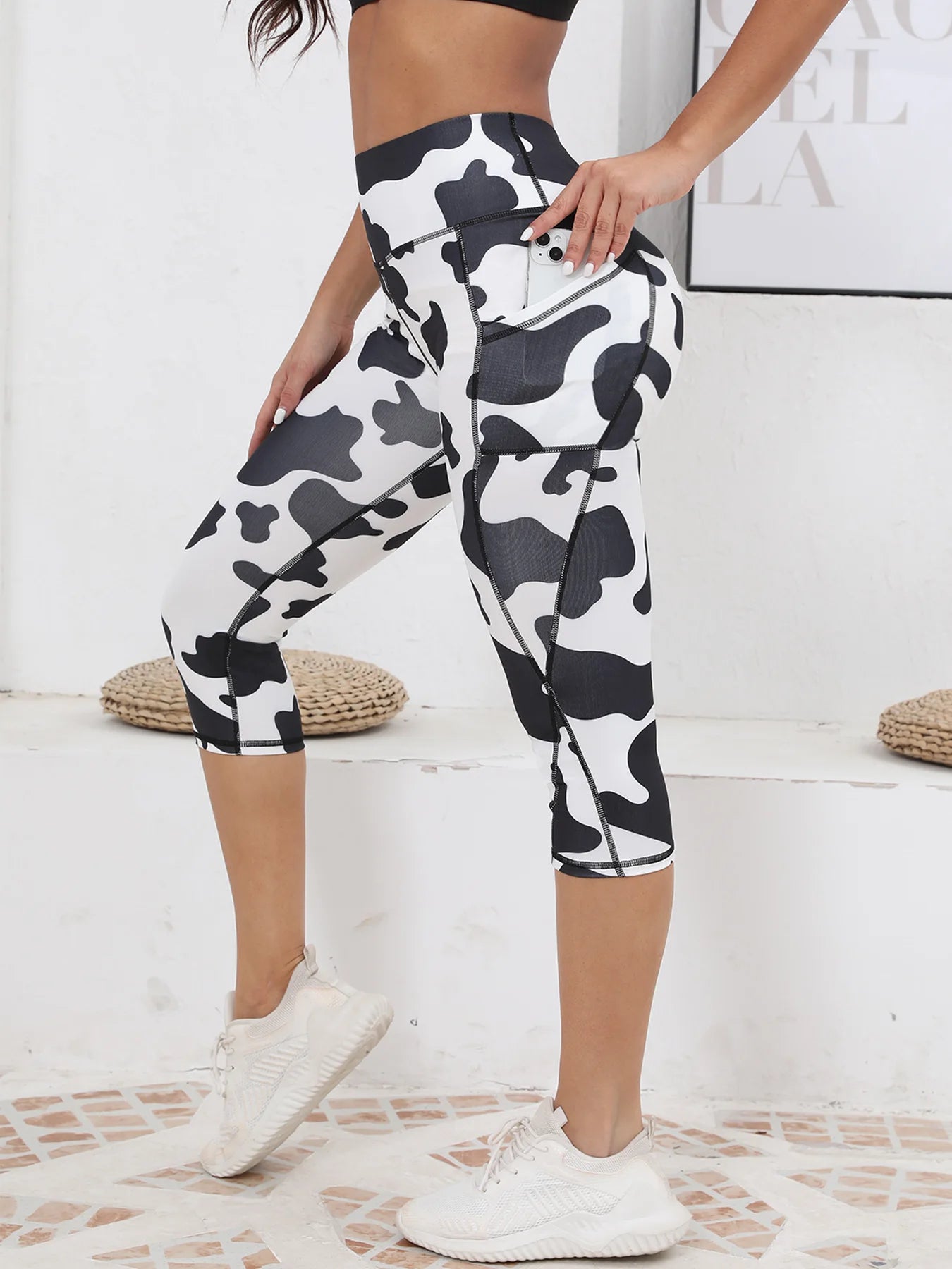 Women's Capri Yoga Pants with Pockets Essential High Waisted Legging for Workout