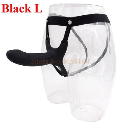 Full Silicone Strappy Hollow Penis Extender Strapon Dildo