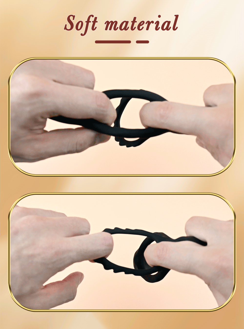 Double Penetration Dildo for Men Vibrating Cock Ring