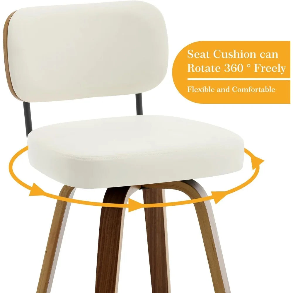GUANGBAI Swivel Counter Height Bar Stools Set of 4