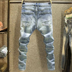 Spring and Autumn New Fashion Blue Patchwork Denim Pants The Max Mall