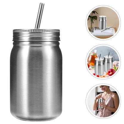 2 pcs Stainless Steel Mason Jars