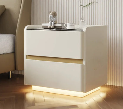 Smart Solid Wood Nightstand with Wireless Charging