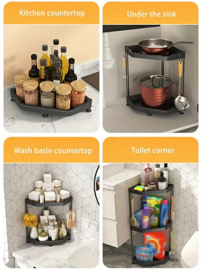 Kitchen Seasoning Shelf Spice Countertop Corner Stands Multi-layer Storage
