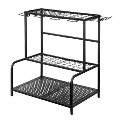 Carbon Steel Garden Tool Organizer - 3-Tier Storage Rack