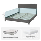 Upholstered Bed Frame with Adjustable Headboard HOOMIC