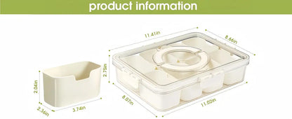 Premium Divided Serving Tray with Secure Lid and Ergonomic Handle