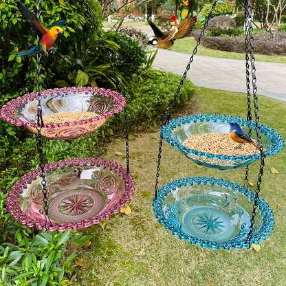 PC Plastic Bird Feeder - No Battery Hanging Garden Feeder