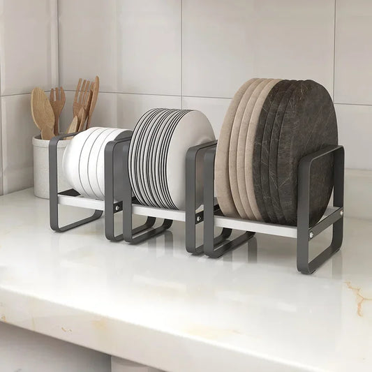 Kitchen Cabinet Plate Organizer - Multi-Function Dish Storage Rack