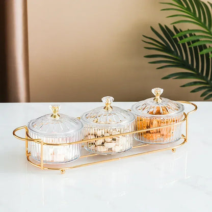 Serving Platter Glasses Bowl With Lid