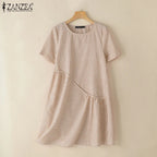 ZANZEA Striped Dress - Short Sleeve Vintage ZANZEA