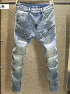 Spring and Autumn New Fashion Blue Patchwork Denim Pants The Max Mall