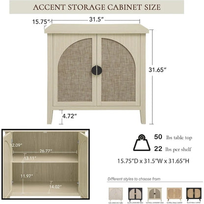 ZHUXIANG Rattan Cabinet - Modern Storage Sideboard