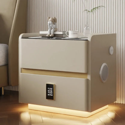 Smart Solid Wood Nightstand with Wireless Charging