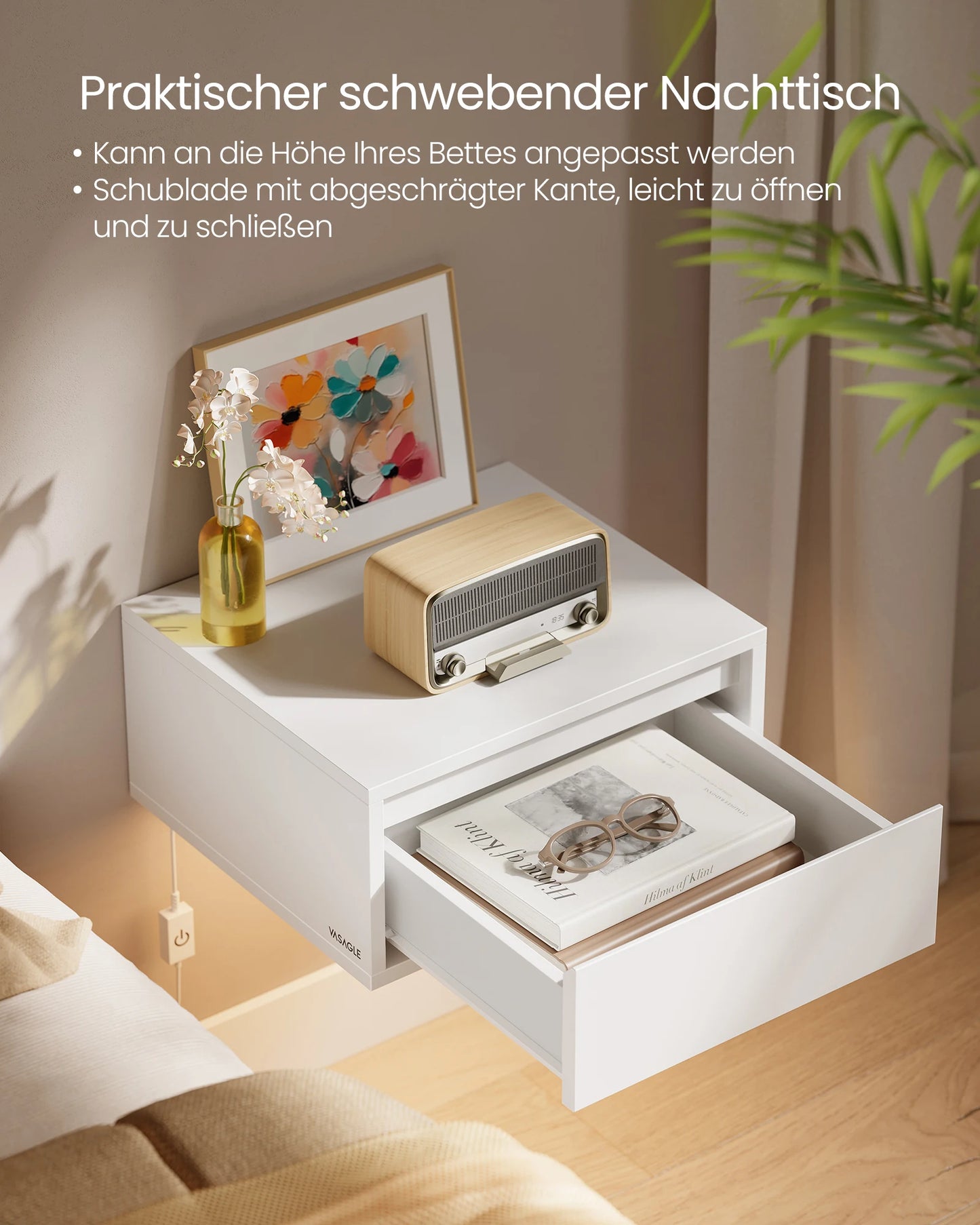 VASAGLE Floating Nightstand Set