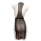 See-through Erotic Lingerie Teddy Underwear Baby Doll Dress For Women Black Lace Deep V Open Crotch Porno Costumes Bodysuit 18