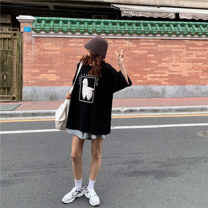 Baggy All-match T-shirts Women Casual Summer Korean Fashion